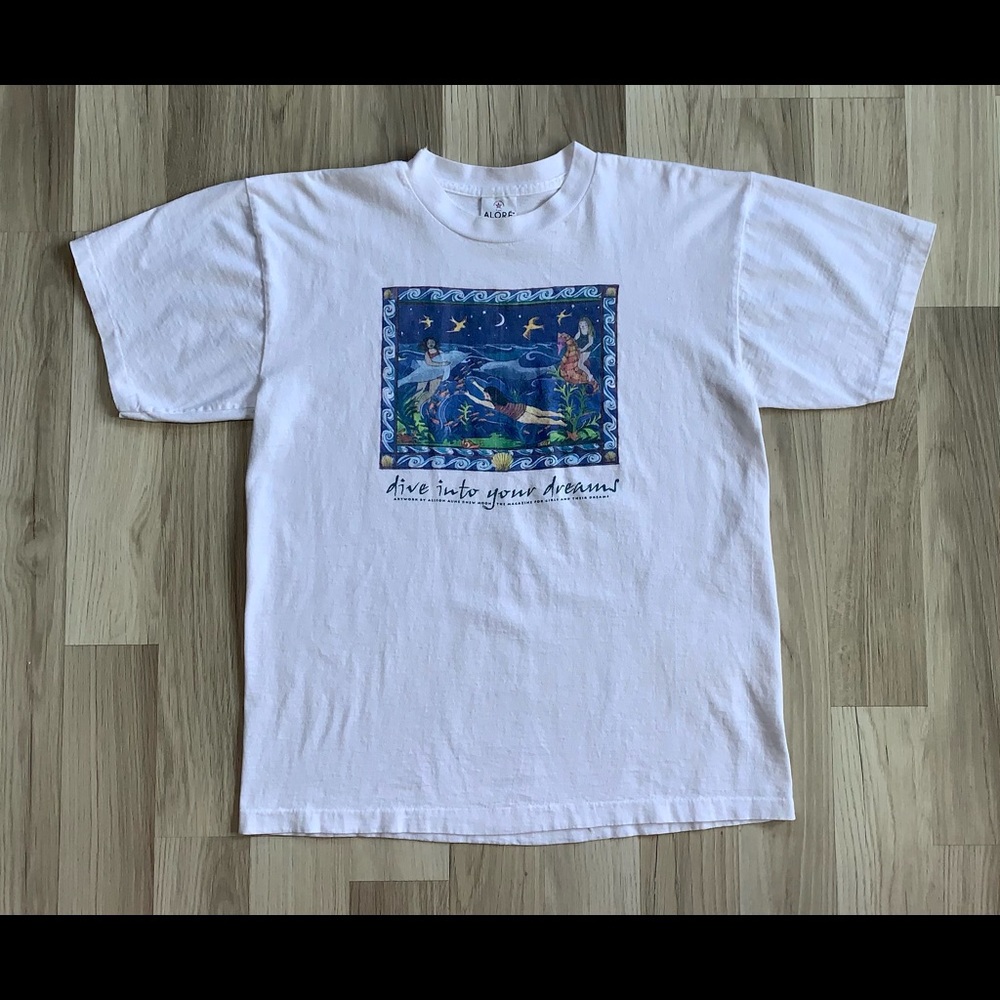 90s Dive Into Your Dreams Art Single Stitch Tee